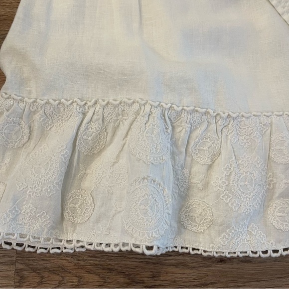 Y2K Juicy Couture Baby Doll Dress Women’s 10 White Linen Boho Cottagecore - Picture 4 of 8